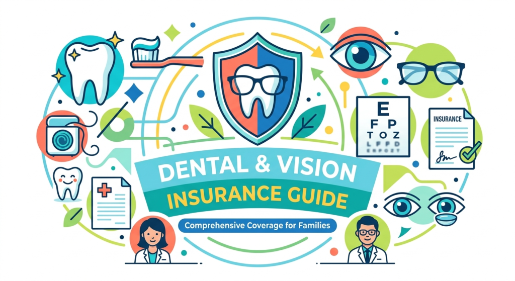 Icons representing dental and vision insurance benefits
