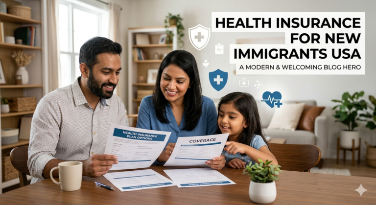 immigrant family choosing health insurance in USA