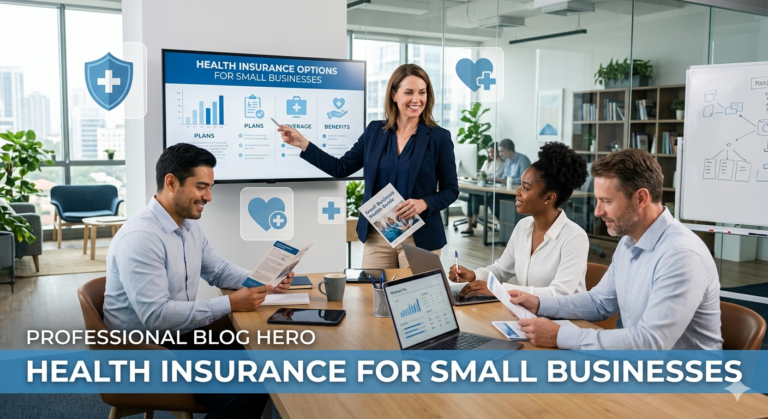 small business owner choosing employee health insurance plan