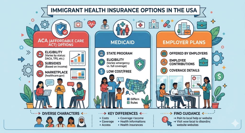 comparison of health insurance plans for immigrants USA